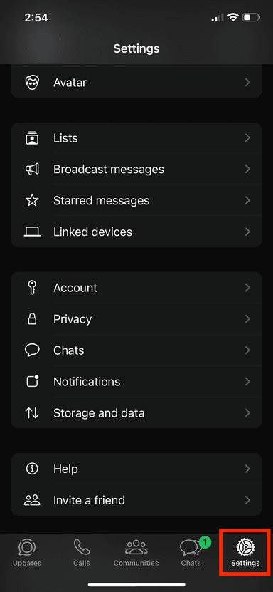 Open chat in WhatsApp
